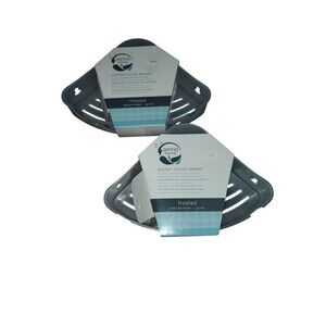 (2)Zenna Home 394KK2 Shower/Bathtub Suction Corner Shelf Basket/Soap Storage NEW